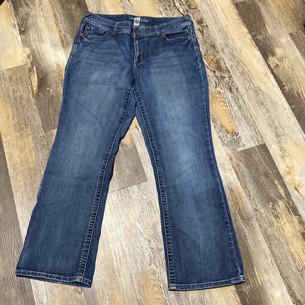 Worn blue jeans